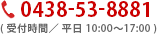 電話0438-53-8881 受付時間 平日 10:00～17:00